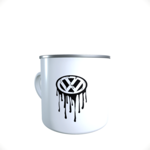 Emajliran lonček VW logo Melt potiskan